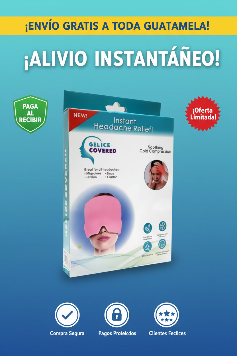 MigraRelief™ – Máscara de gel terapéutica para migraña y estrés