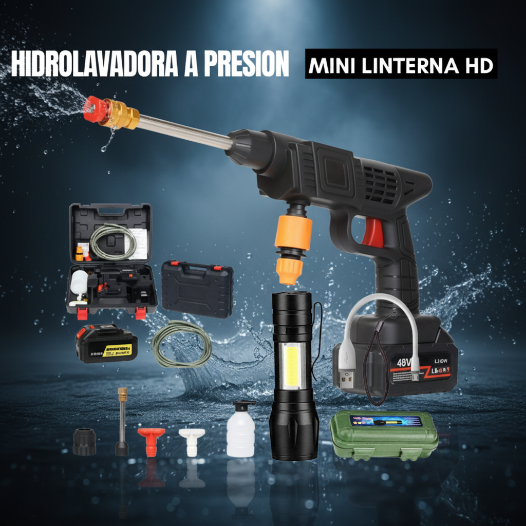 Hidrolavadora + linterna